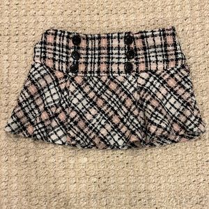 Vintage Y2K Pink & Black Plaid Preppy Coquette Mini Skirt / Size: 1